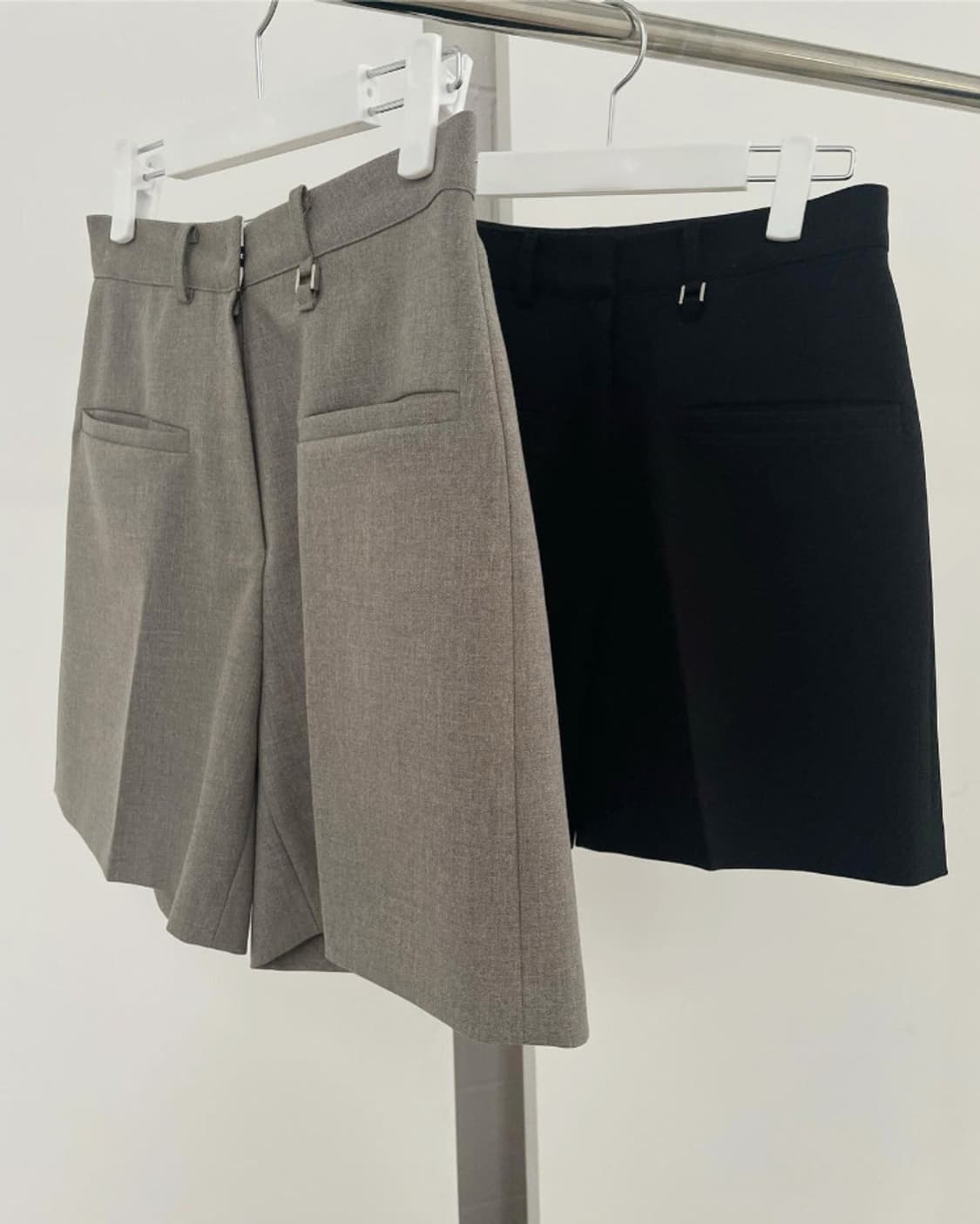 브리드 버뮤다팬츠 베이지/블랙 상품이미지5