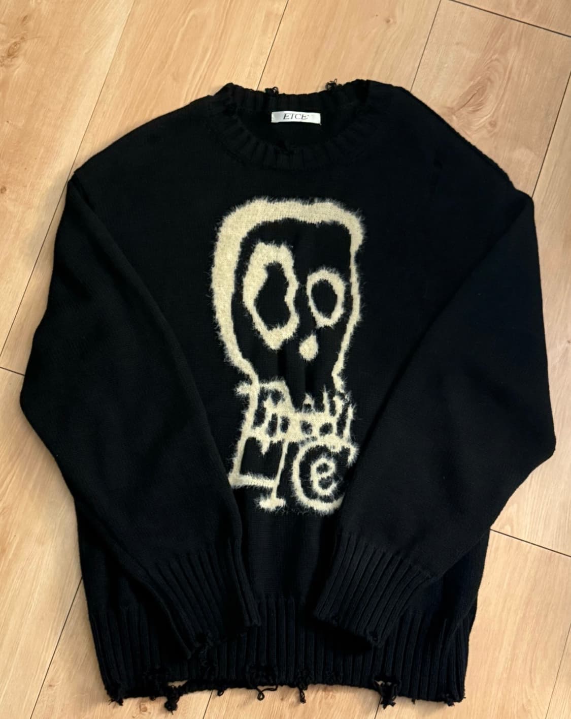 etce 스컬 코튼 니트 상품이미지1