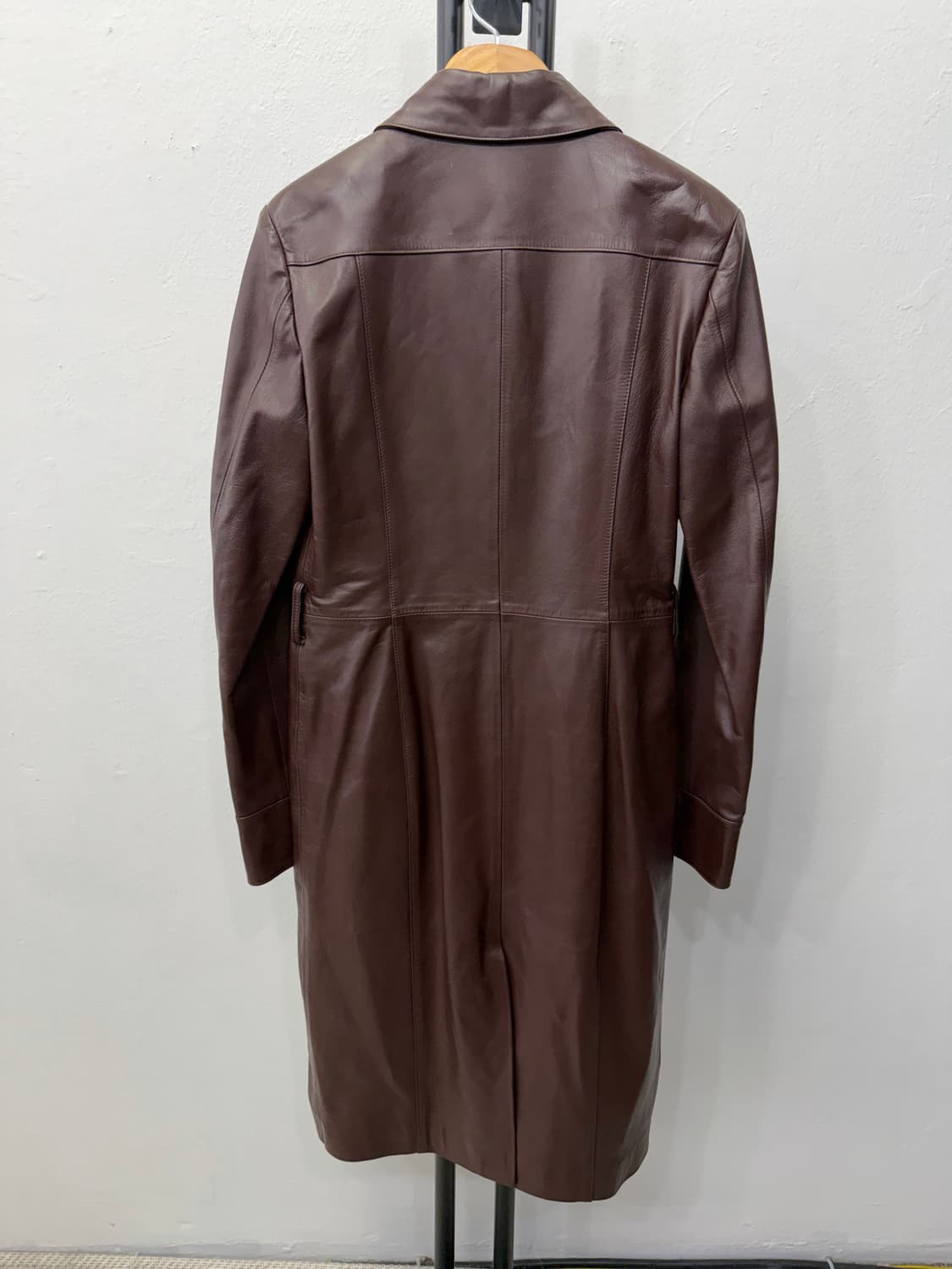 정품) 시스템 한섬 롱 가죽자켓 82 상품이미지6