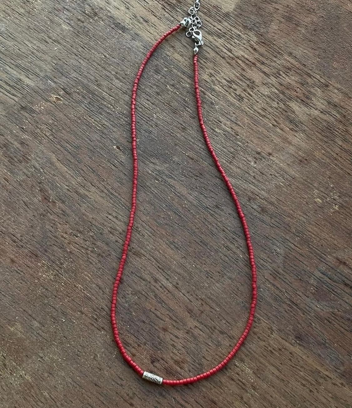 히피 모리 에스닉 핸드메이드 서핑 실버 목걸이  상품이미지1