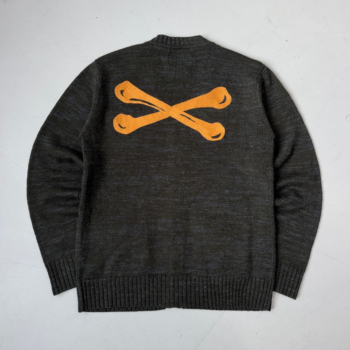 JPN 제팬 본 뼈 스컬 니트 가디건 상품이미지3