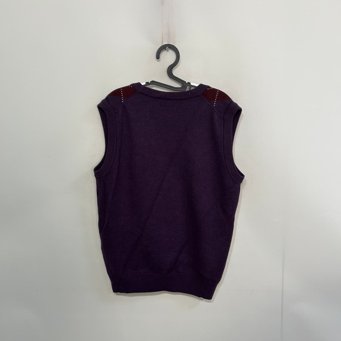 라코스테 남성 아가일 니트 조끼 100 상품이미지3