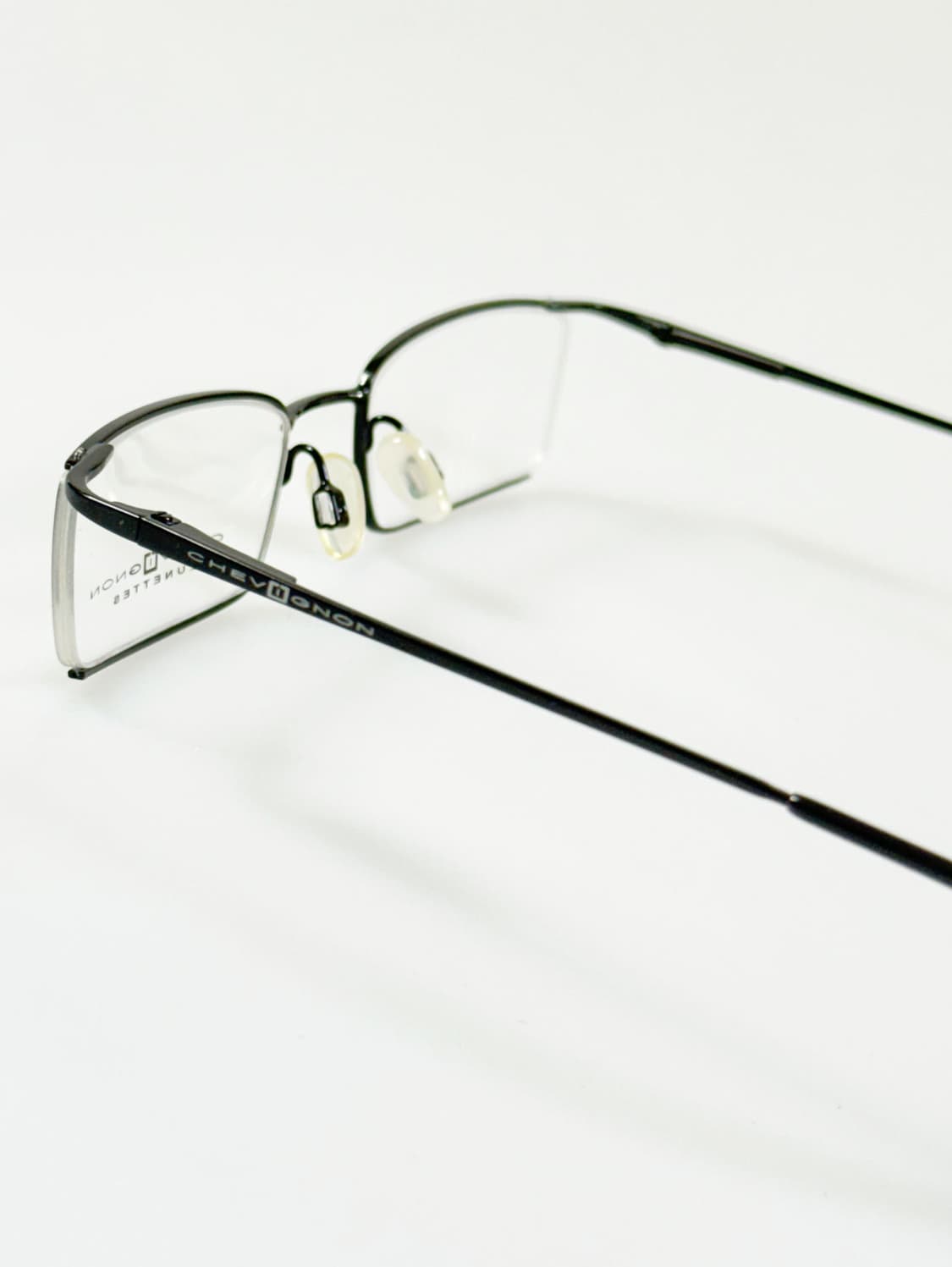 90s CHEVIGNON 블랙 하프림 스퀘어 빈티지 안경 상품이미지4