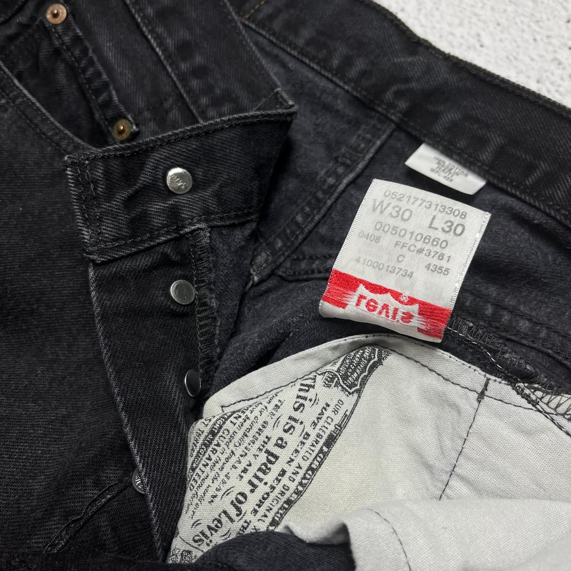 00s Levi's 501 Original Fit Black Denim  상품이미지7