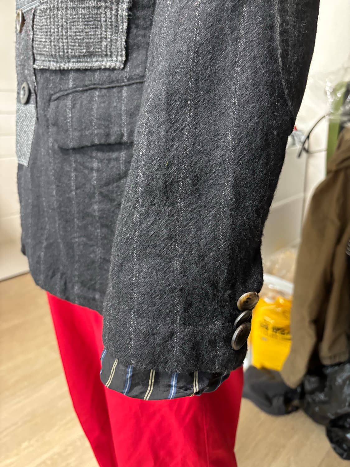 12AW 준야와타나베 패치워크 축융울 자켓 상품이미지9