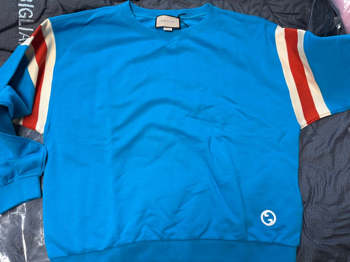 XL 구찌 블루 스웻 맨투맨 새상품 상품이미지1