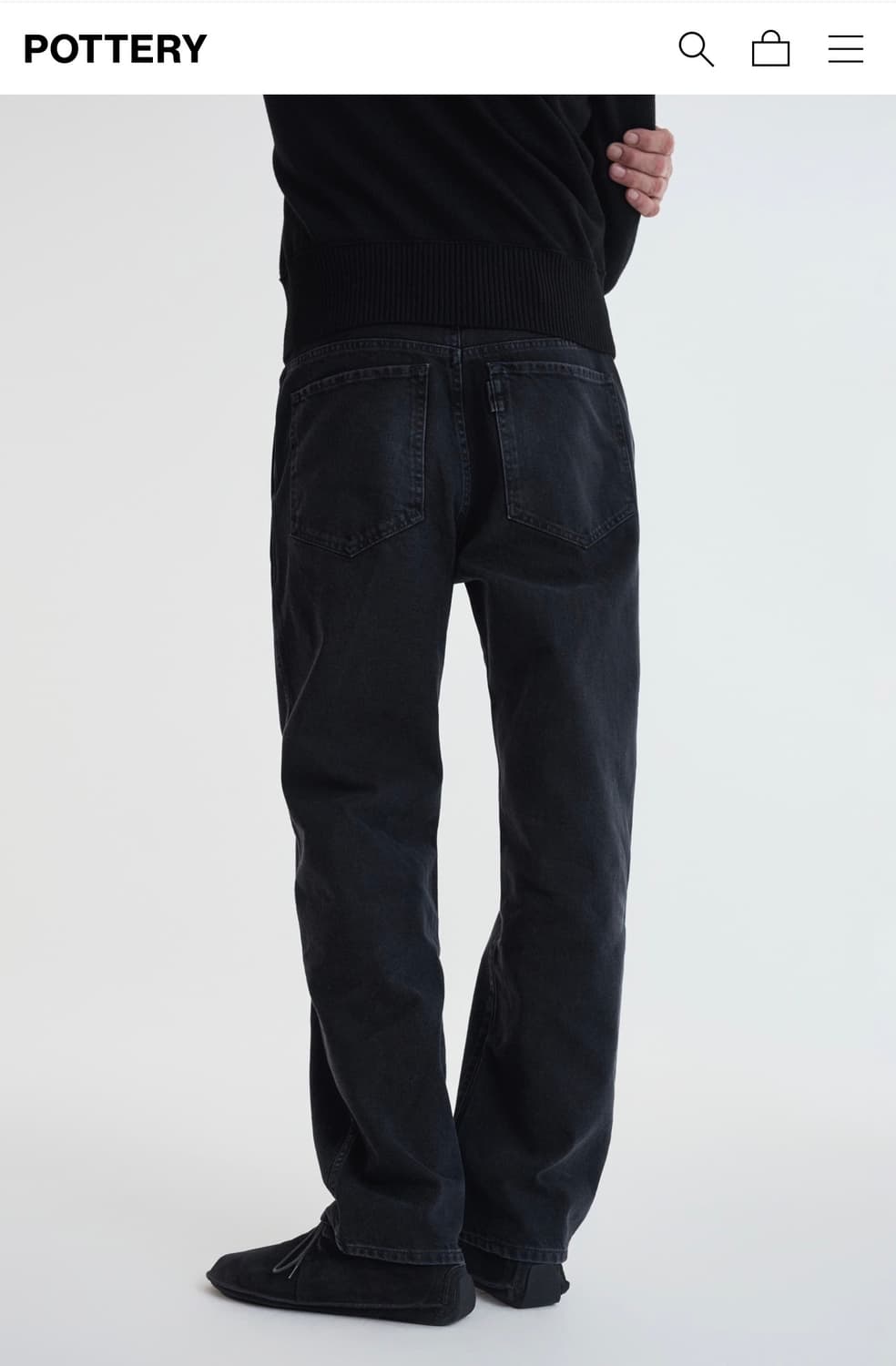 (미착용새상품)포터리 원워시드 컴포트 데님 - 블루 블랙 (4사이즈) 상품이미지1