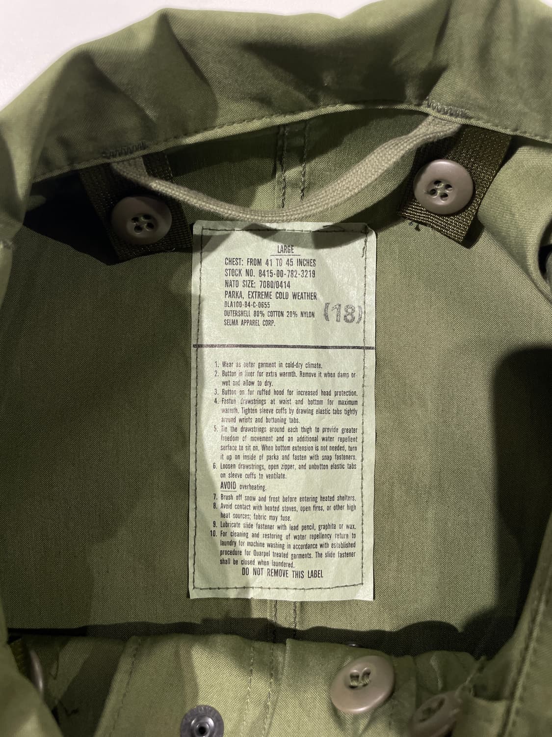us army 미군 카키 밀리터리 M-65 파카 상품이미지7