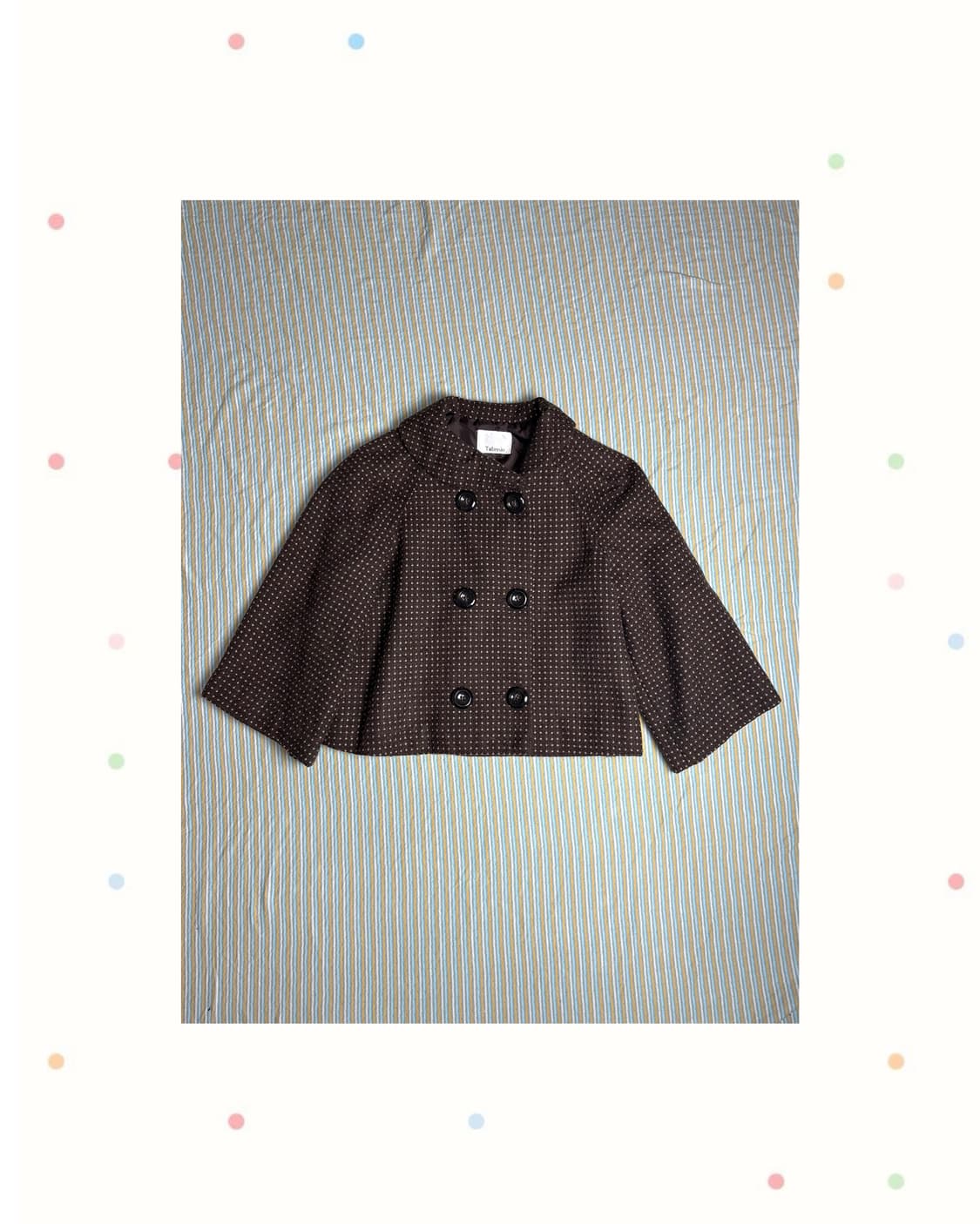 브라운 도트 숏 자켓 상품이미지1