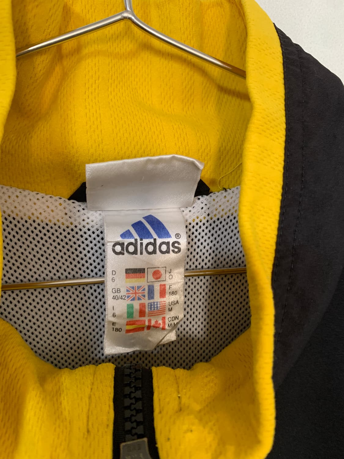 아디다스 90년대 빈티지 블랙 옐로우 바람막이 자켓 상품이미지5