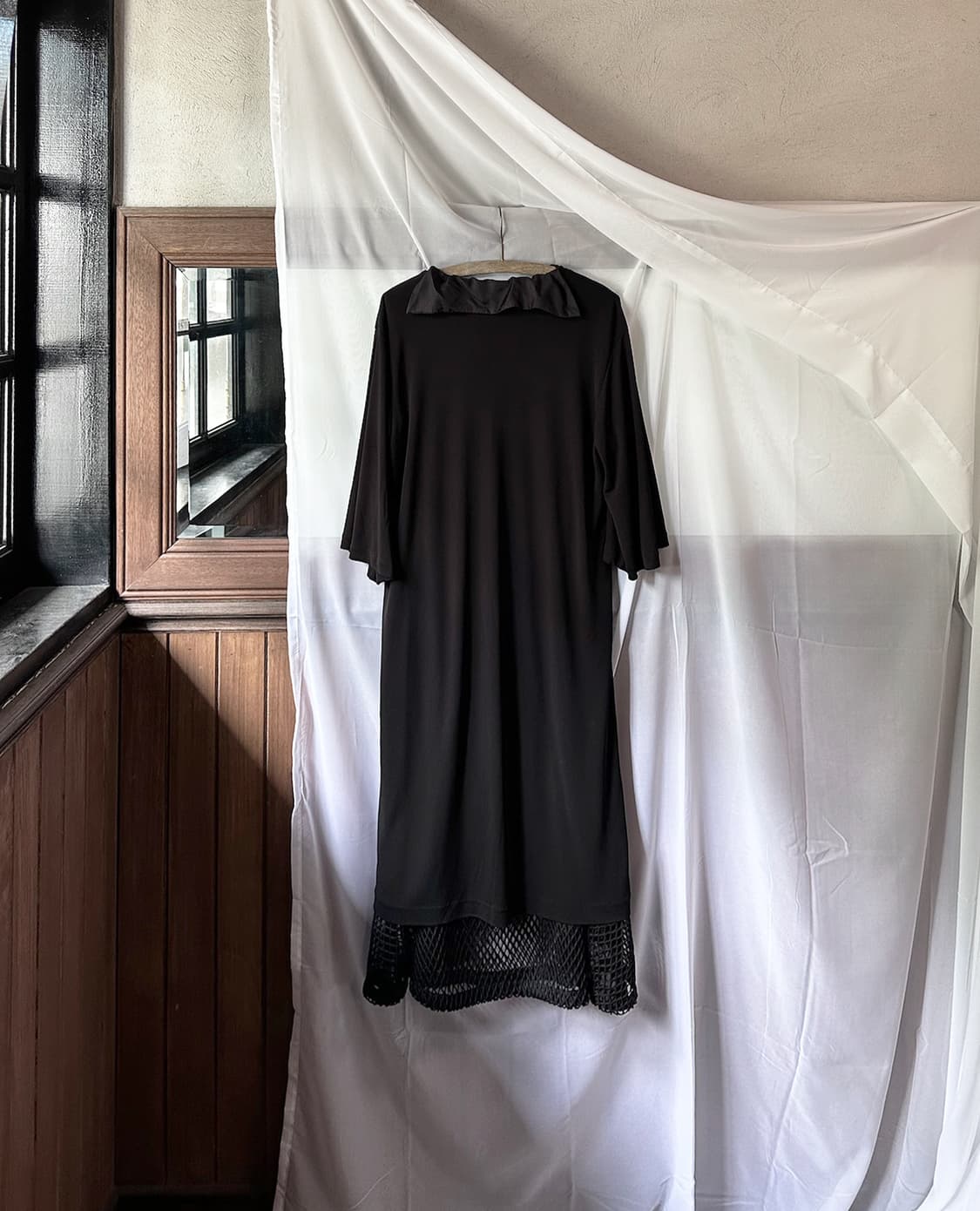 TOGA PULLA draped satin mesh dress 상품이미지7