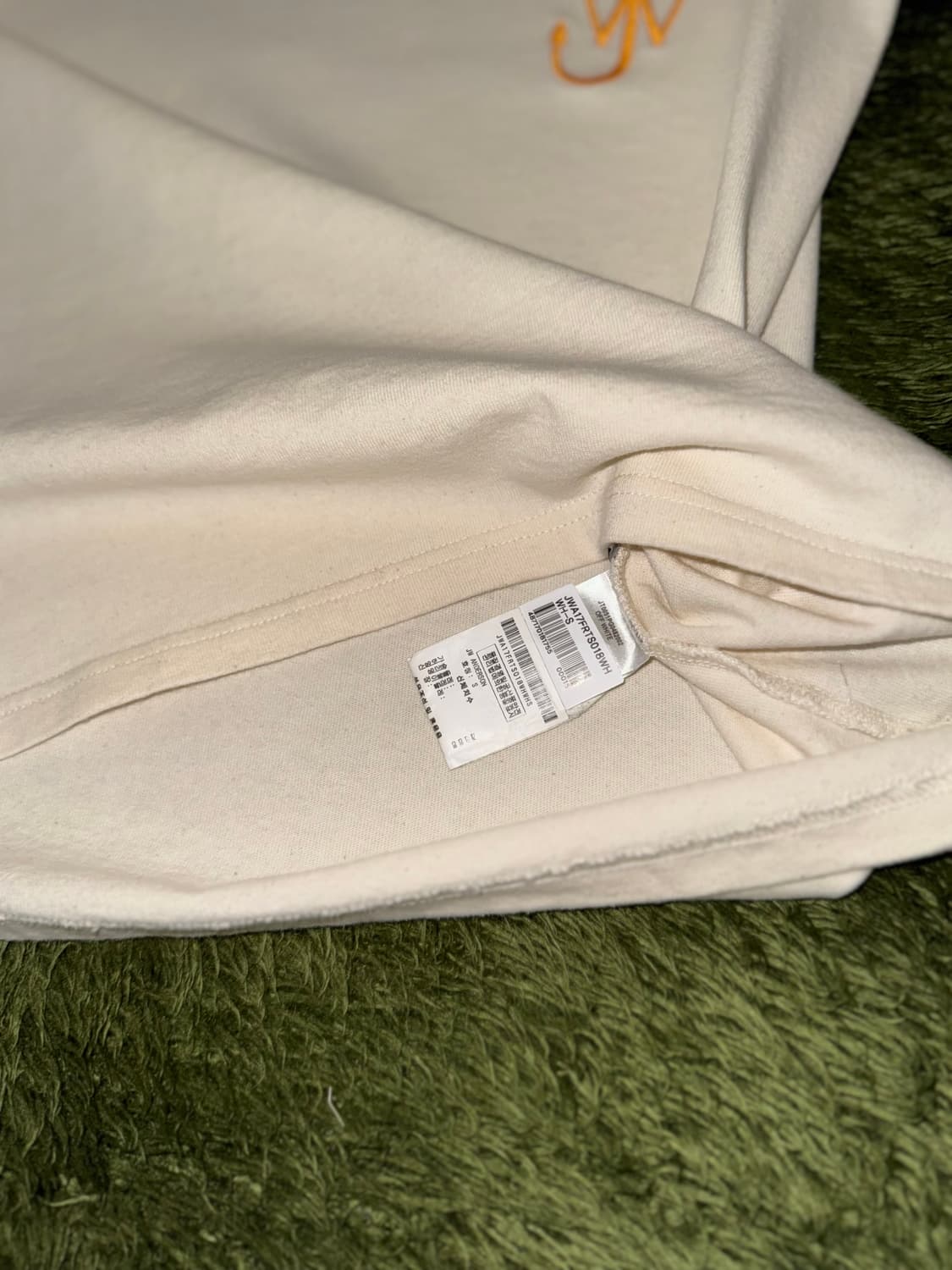 [S] JW 앤더슨 21ss 피치 엠브로더리 로고 티셔츠 오트밀 상품이미지6