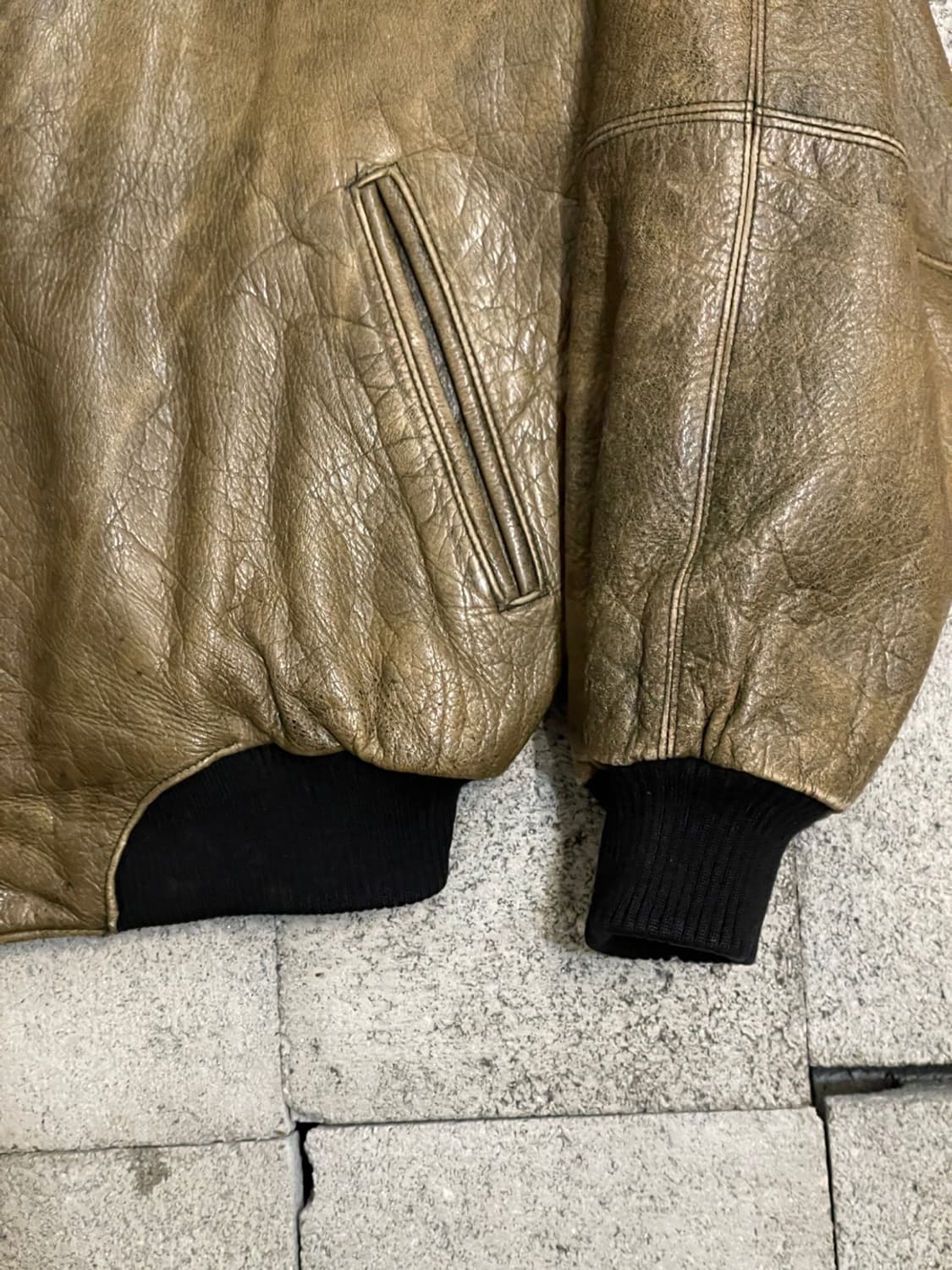 빈티지 Guys Club 레더 봄버 자켓  상품이미지4