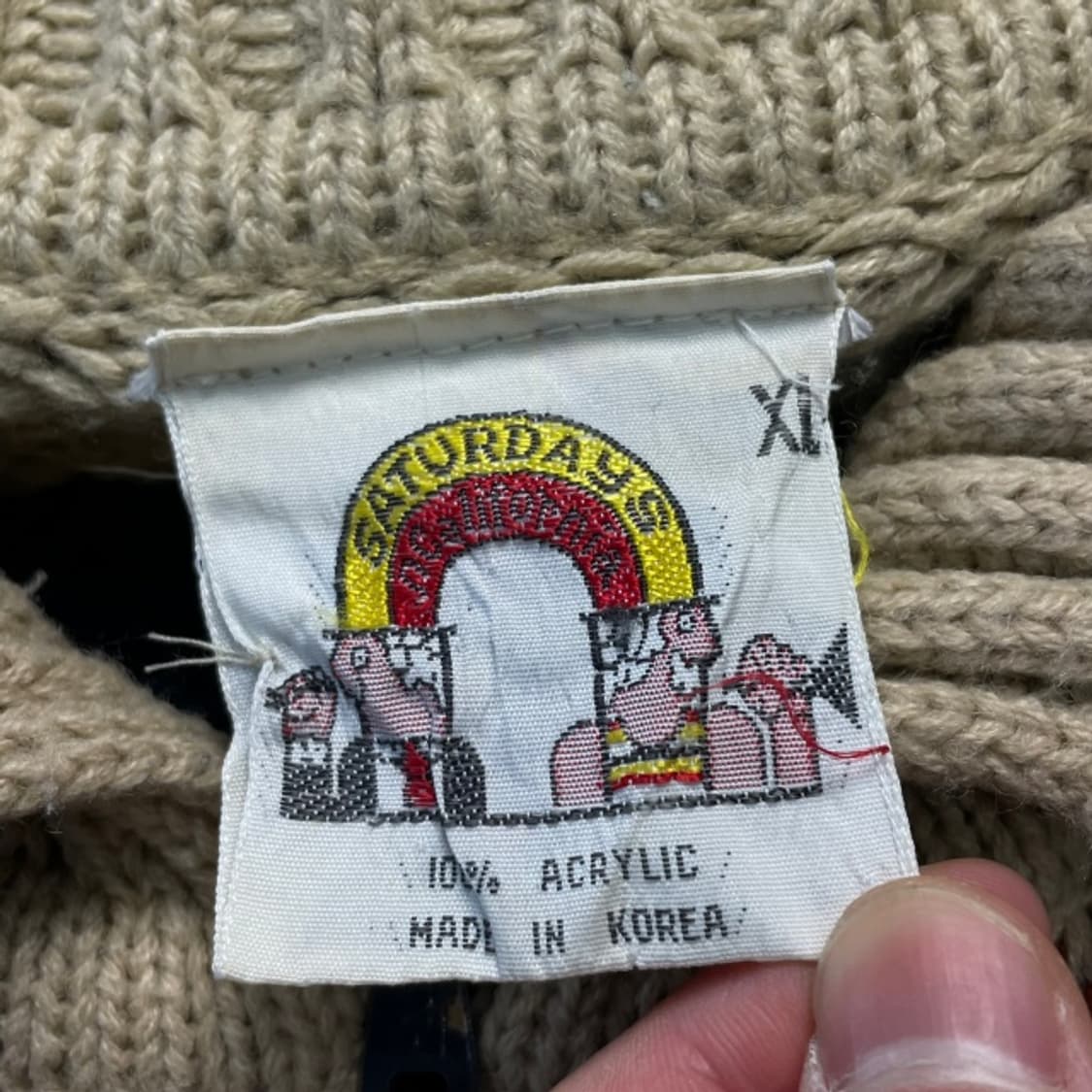 100 빈티지 코위찬 니트집업 상품이미지3