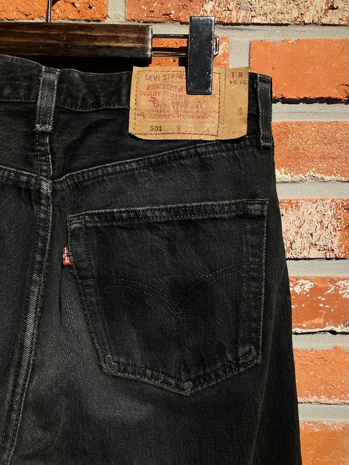 90s USA 빈티지 리바이스 501 블랙 데님 팬츠 상품이미지6