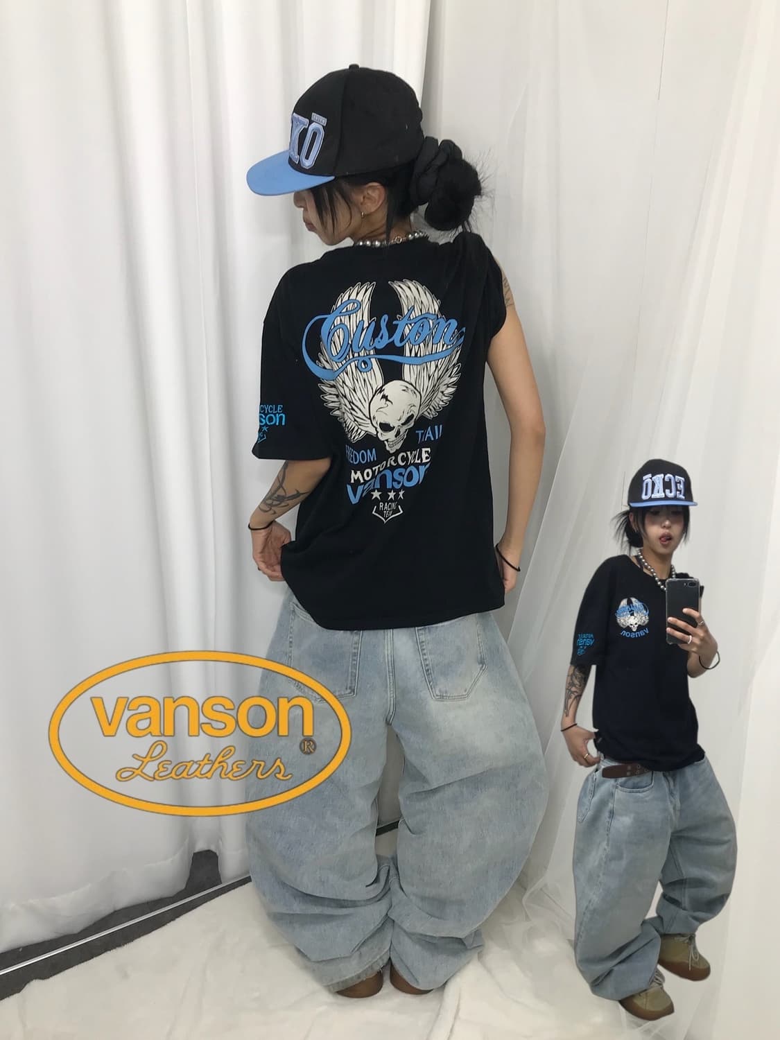 ☠️ 밴슨 스카이블루 스컬 프린팅 반팔 티셔츠 ☠️ 상품이미지1