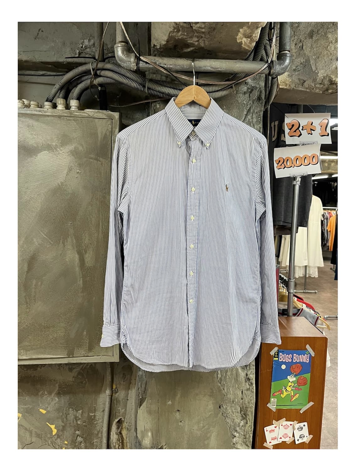 폴로 랄프로렌 슬림핏 스트라이프 셔츠 스카이블루 #csz4005 상품이미지1