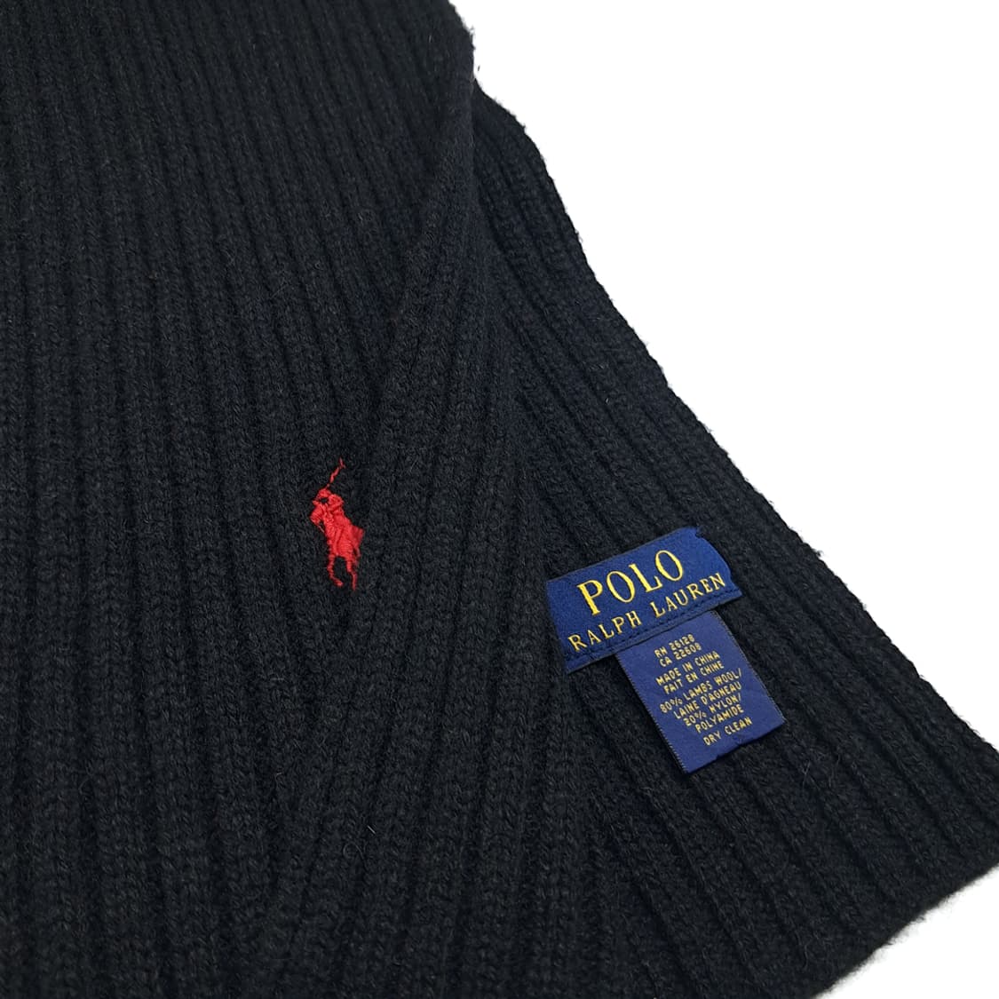 MX561 폴로 90s 램스울 리브 레드포니 블랙 머플러 목도리 상품이미지7