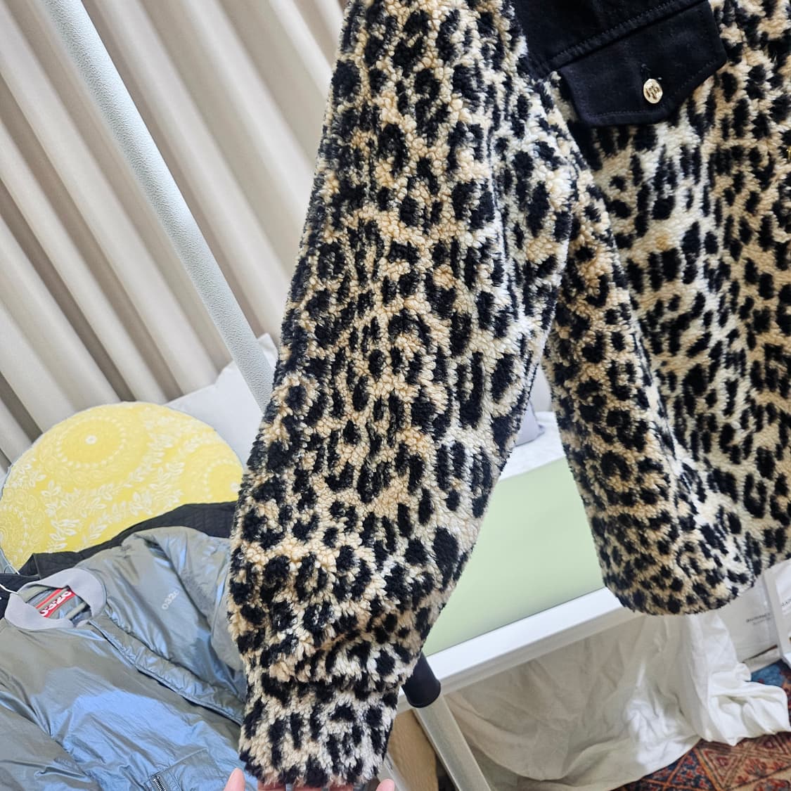 마쥬 데님 플리스 얇은 패딩 자켓 상품이미지4