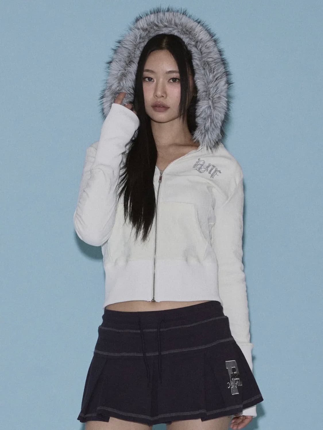 Mari Fur Hoodie Jacket (Ver.2) (White) 상품이미지1