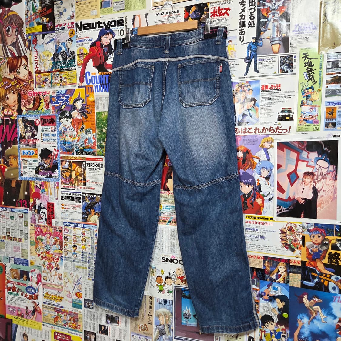 후부 사이드 라인 핀턱 와이드 데님 팬츠 상품이미지5