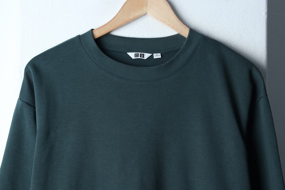 (L-XL) 유니클로 반팔 티셔츠 U라인 에어리즘 그린 무지-H32319 상품이미지3