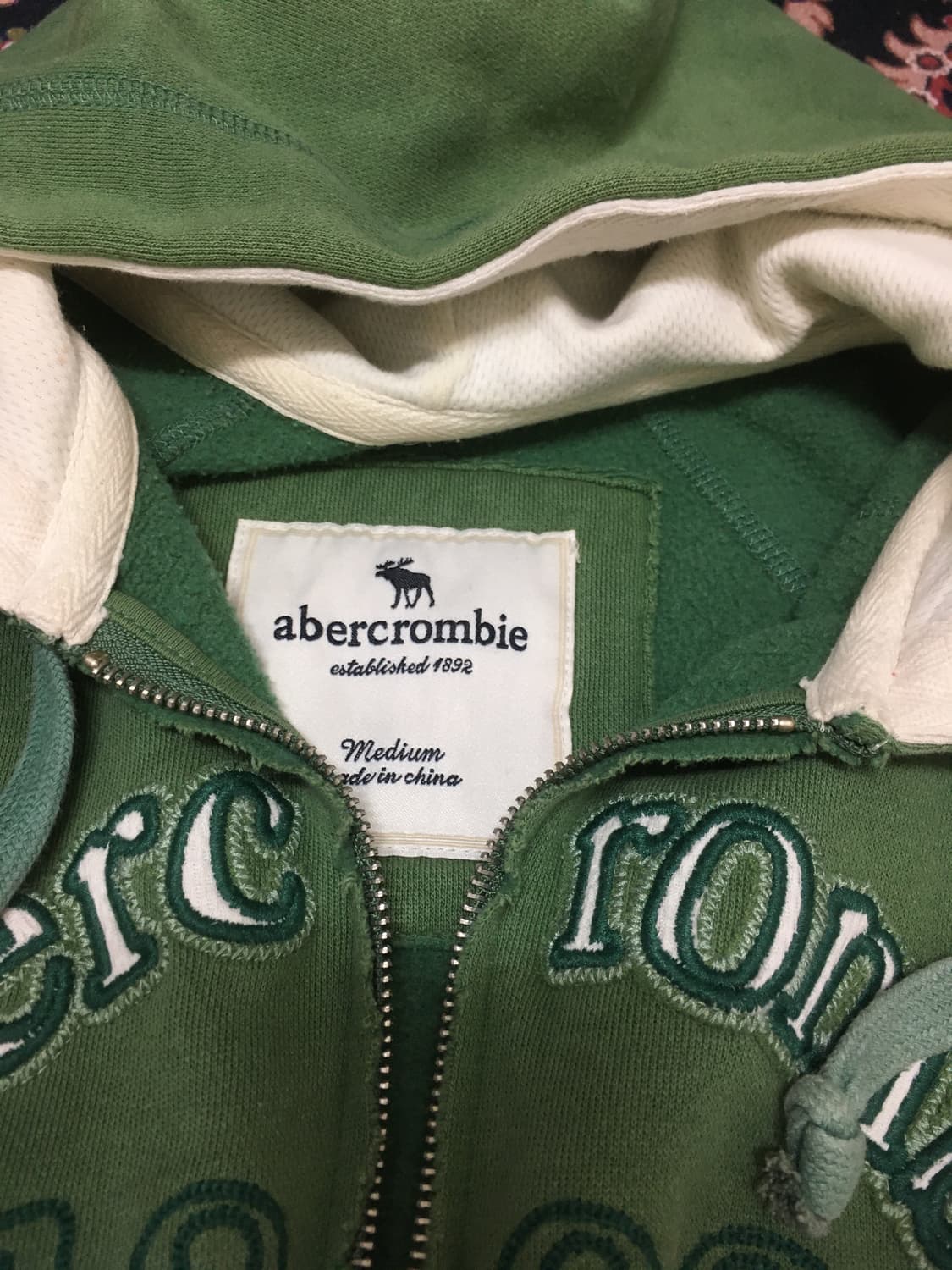 A&F abercrombie green hood zipup 아베크롬비 상품이미지3