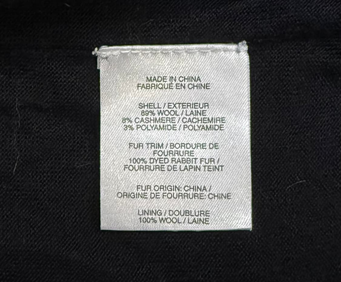 헬무트 랭 블랙 래빗 퍼 비대칭 니트 자켓 상품이미지7