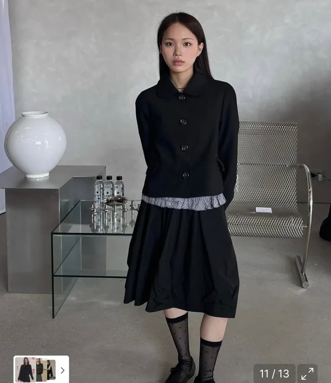 오헤시오 라운드 카라 세미크롭 자켓 블레이저 칼라 상품이미지4