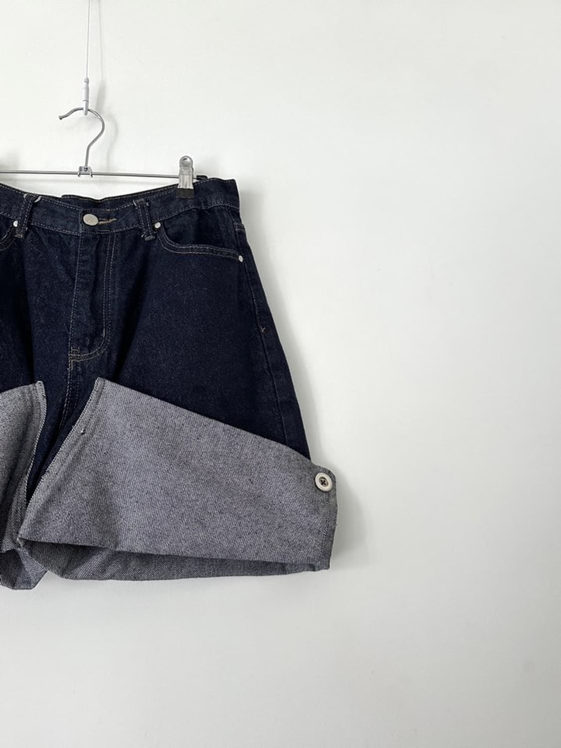 Upcycling reworked roll up denim pants 상품이미지4