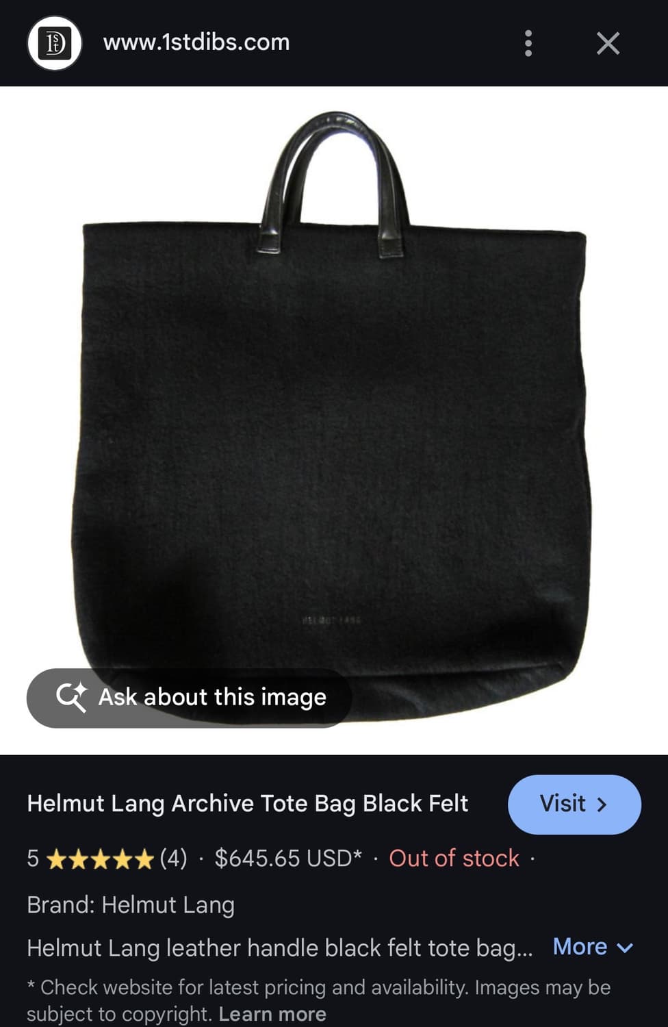 핼무트랭 아카이브펠트 토트백 상품이미지2