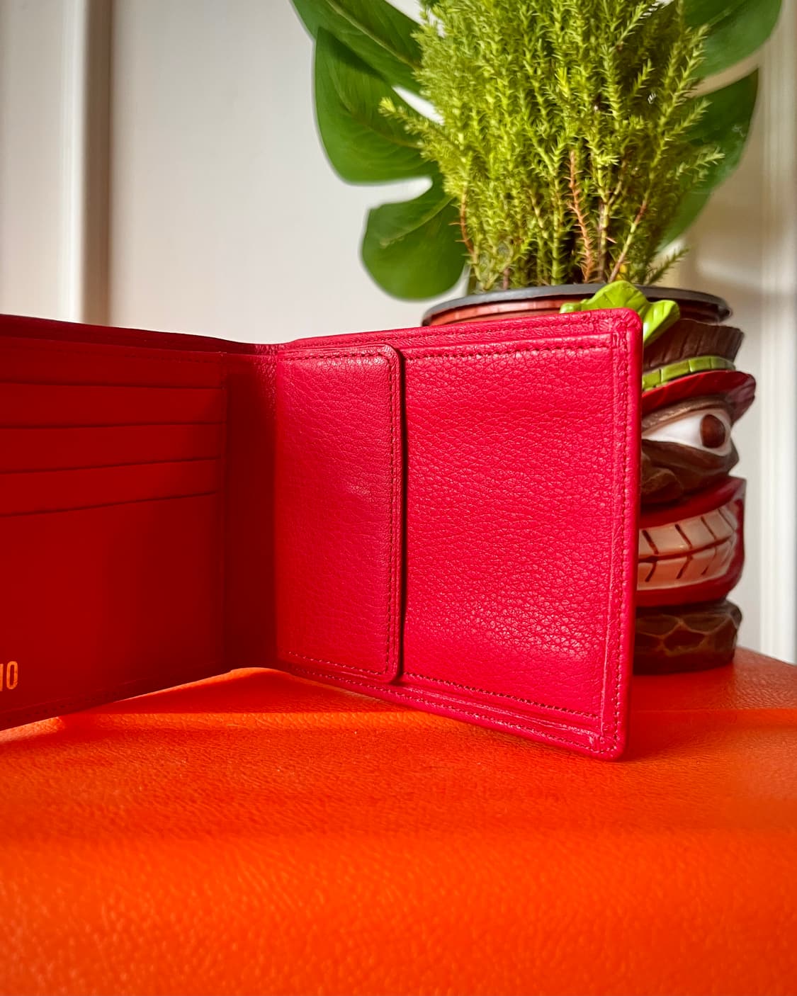 1990s MOSCHINO Red Grain Leather Wallet 상품이미지7