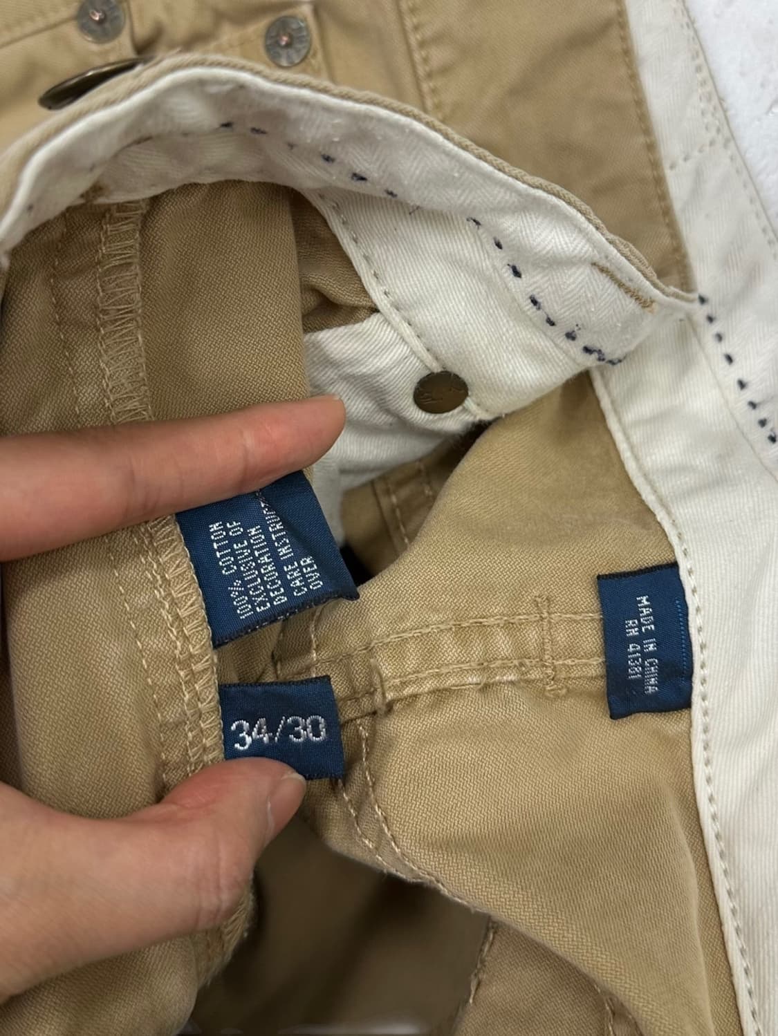00s 폴로 코튼팬츠 면바지 베이지 (34, 가죽패치) 상품이미지8