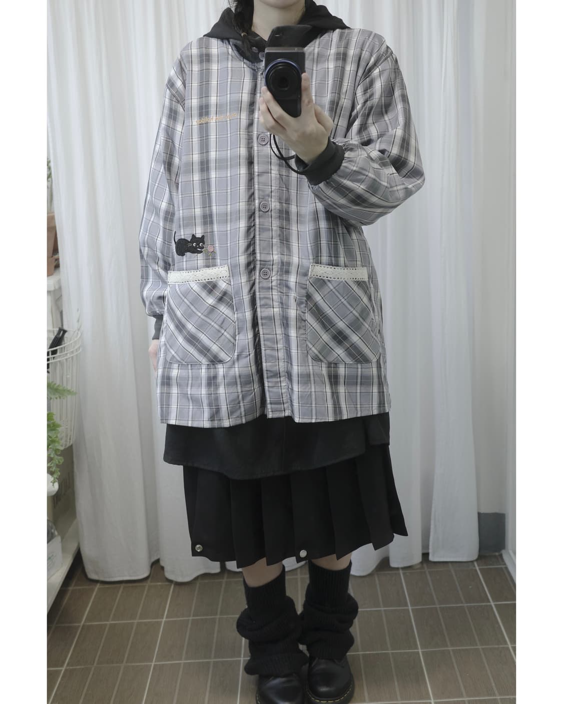 Cat garden check outwear 상품이미지4