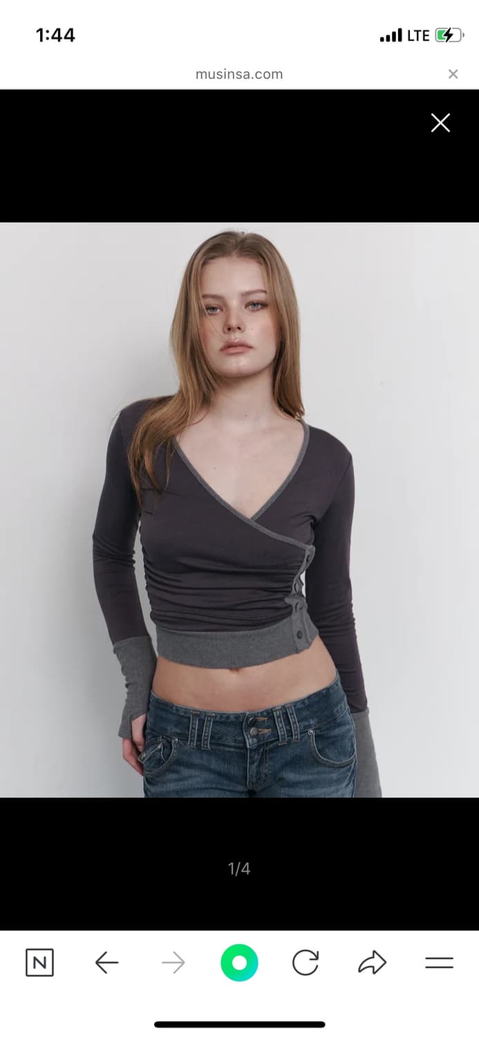 플리즈노팔로우 Selena Button Wrap Long sleeve 상품이미지1