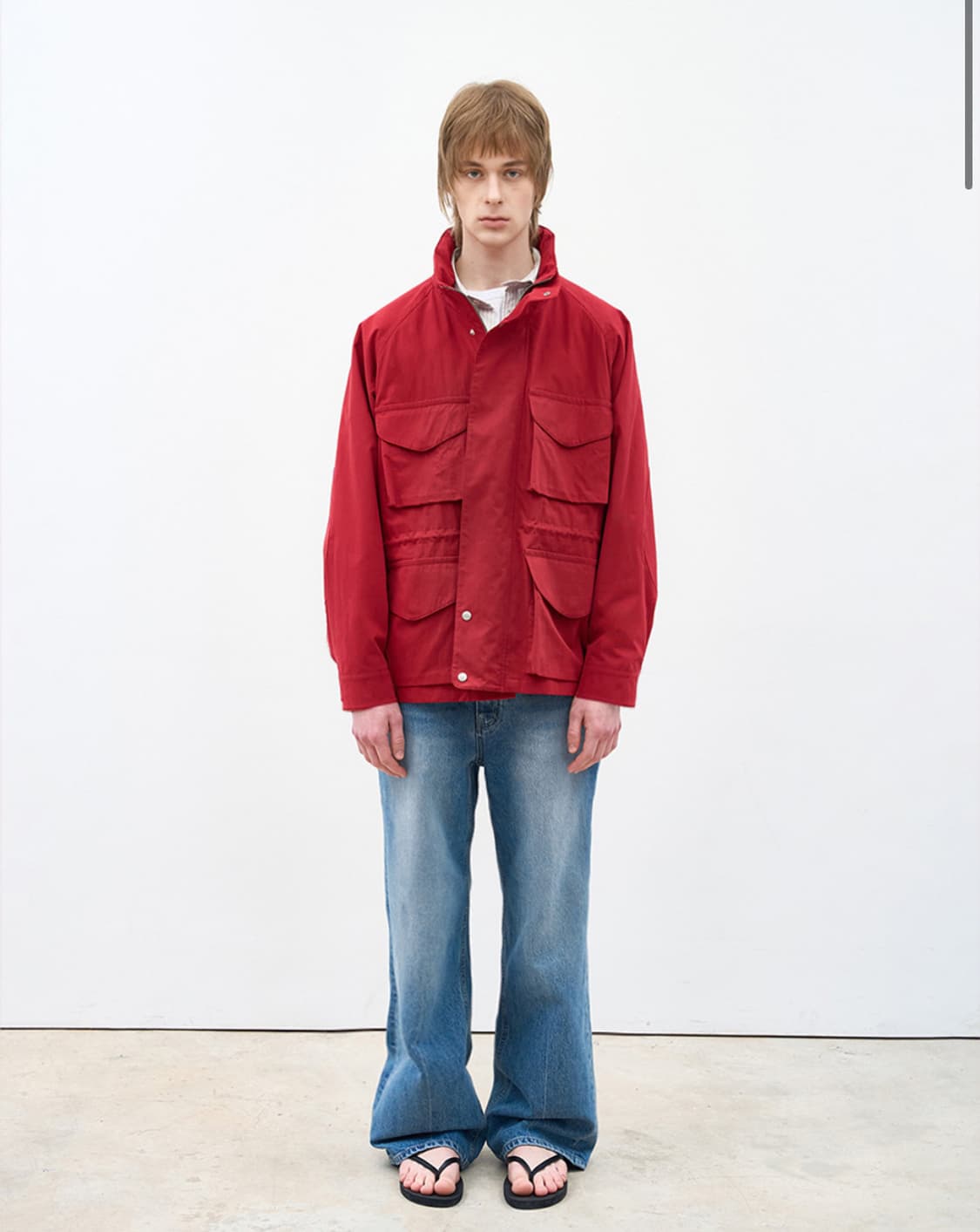 애프터프레이 라인 워시드 플레어 데님 진스 인디고 L 상품이미지1