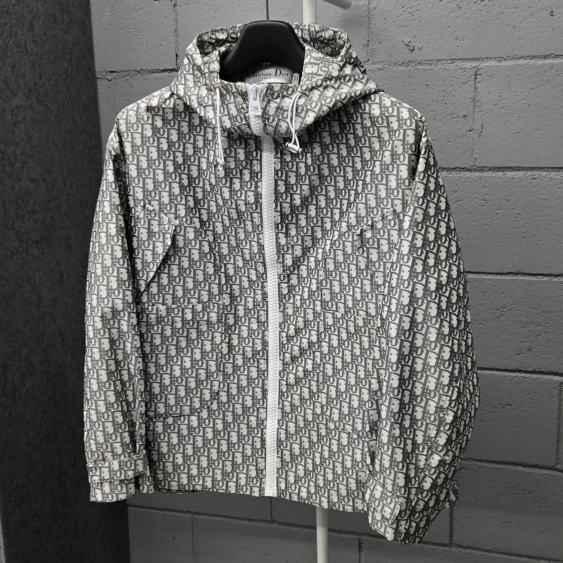 디올 오블리크 후드 바람막이 자켓 오버핏XS 상품이미지1