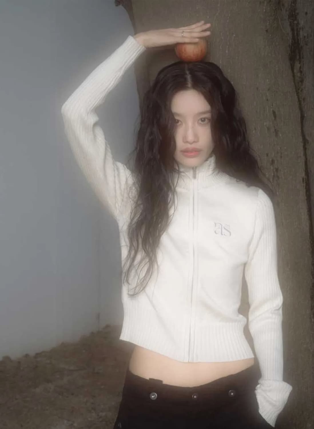 애즈온 마론 니트 집업 베이지 상품이미지1