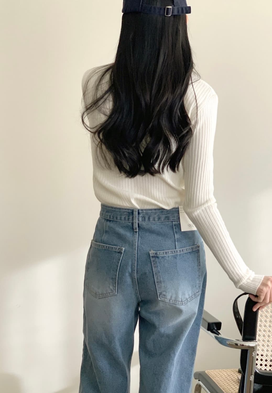 (미개봉, 새상품) 98도씨 킨더 Y넥 슬림 골지가디건 아이보리 색상 상품이미지5