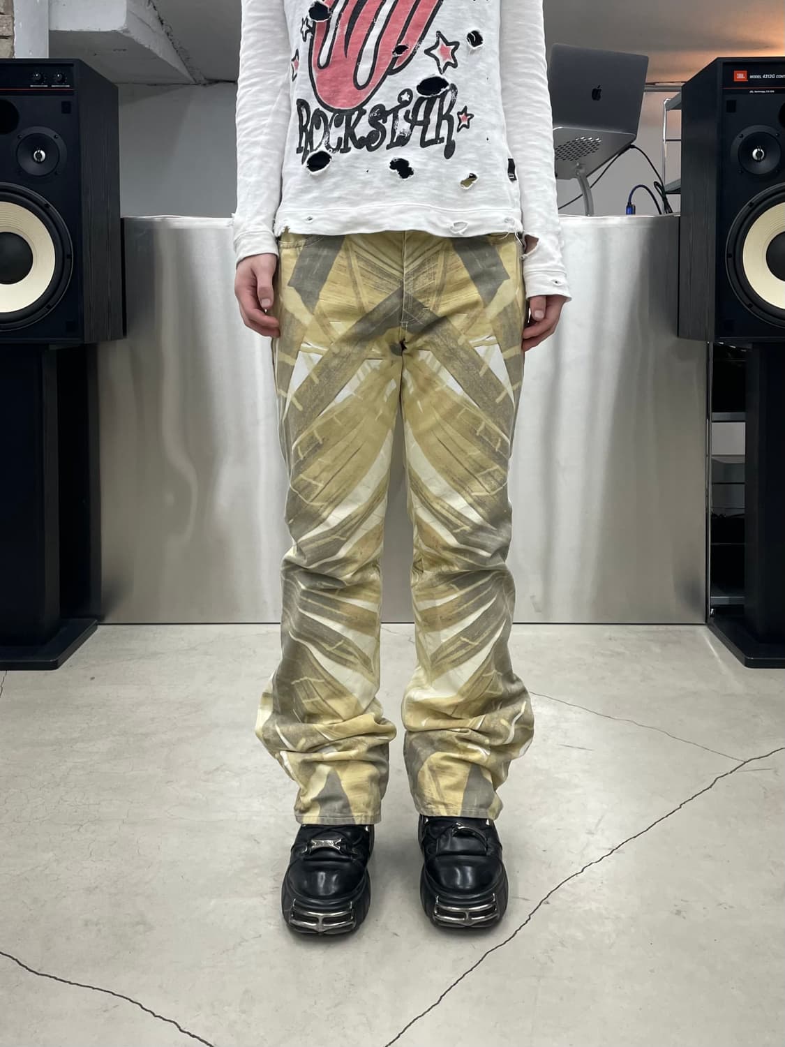 저스트 카발리 인타이싱 플레어 팬츠 상품이미지1