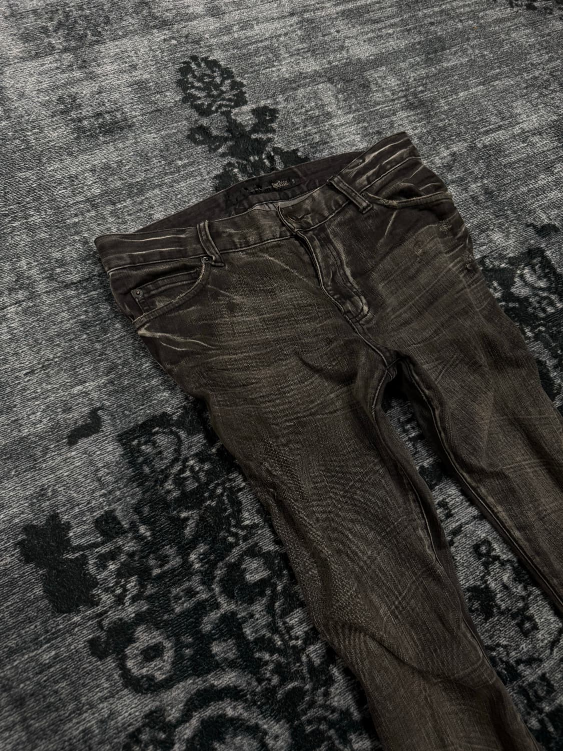 Schlussel 00s grey damaged slim flare de 상품이미지3