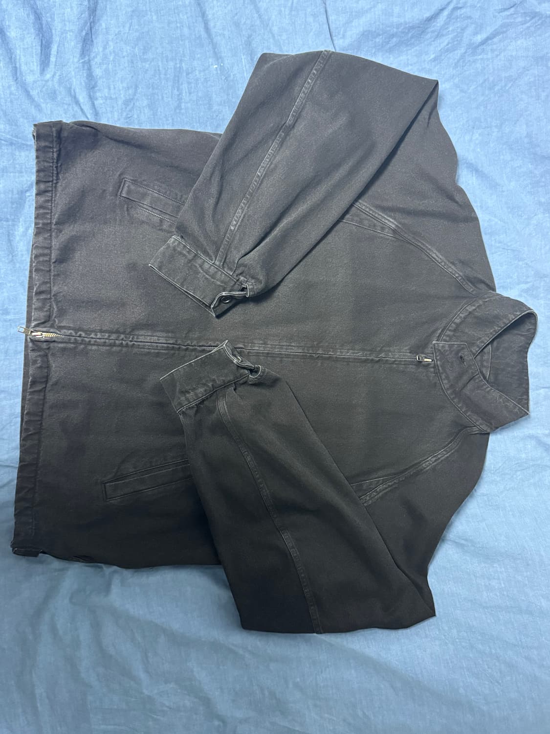 [4] 해칭룸 데님 해링턴 자켓 블랙 상품이미지2