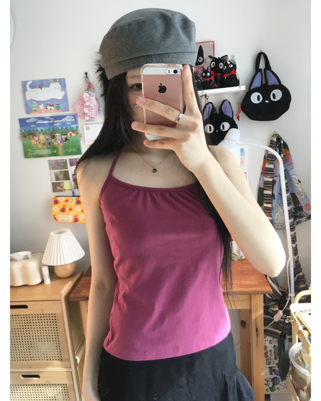 vintage halter neck sleeveless top pink 상품이미지2