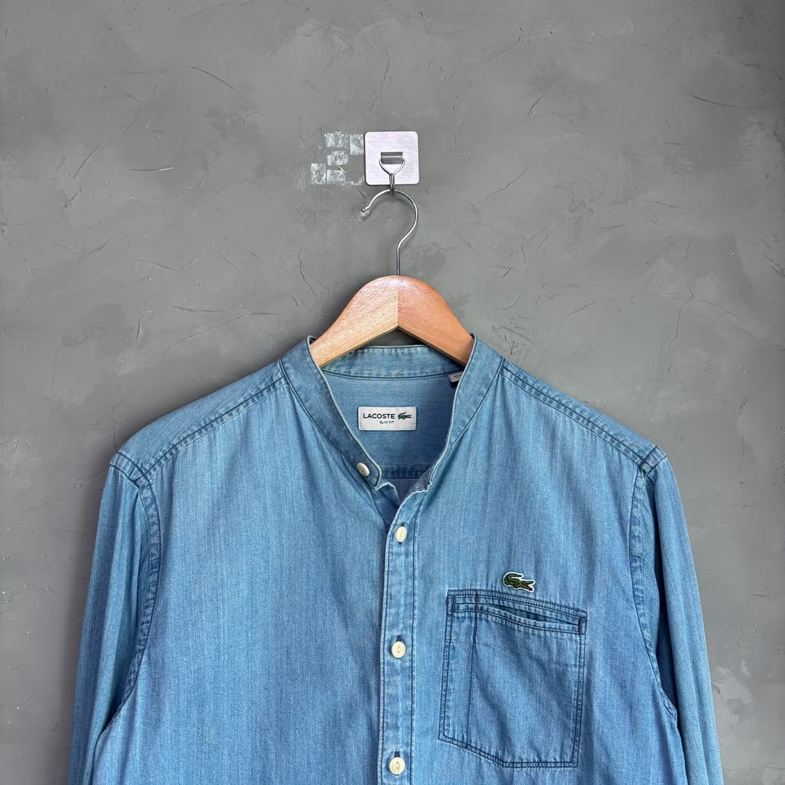 라코스테 데님 헨리넥 셔츠 상품이미지2
