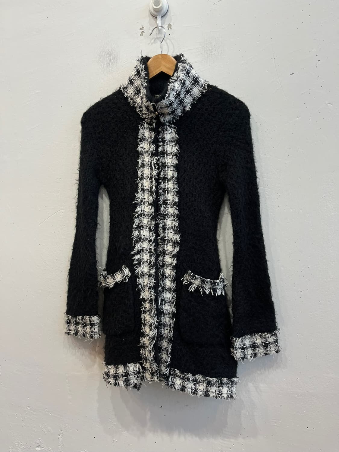 세실맥비 트위드 트리밍 니트 롱 가디건 상품이미지1