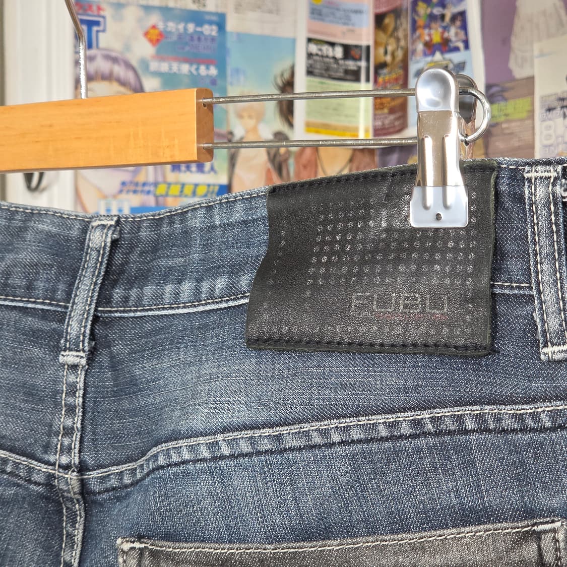 후부 자수 워싱 중청 데님 팬츠 상품이미지7