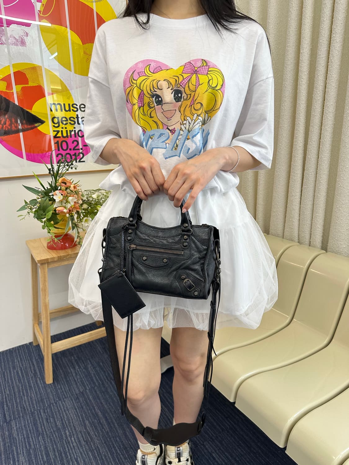 [SA급 정품] 발렌시아가 시티 모터백 미니 올블랙 상품이미지10