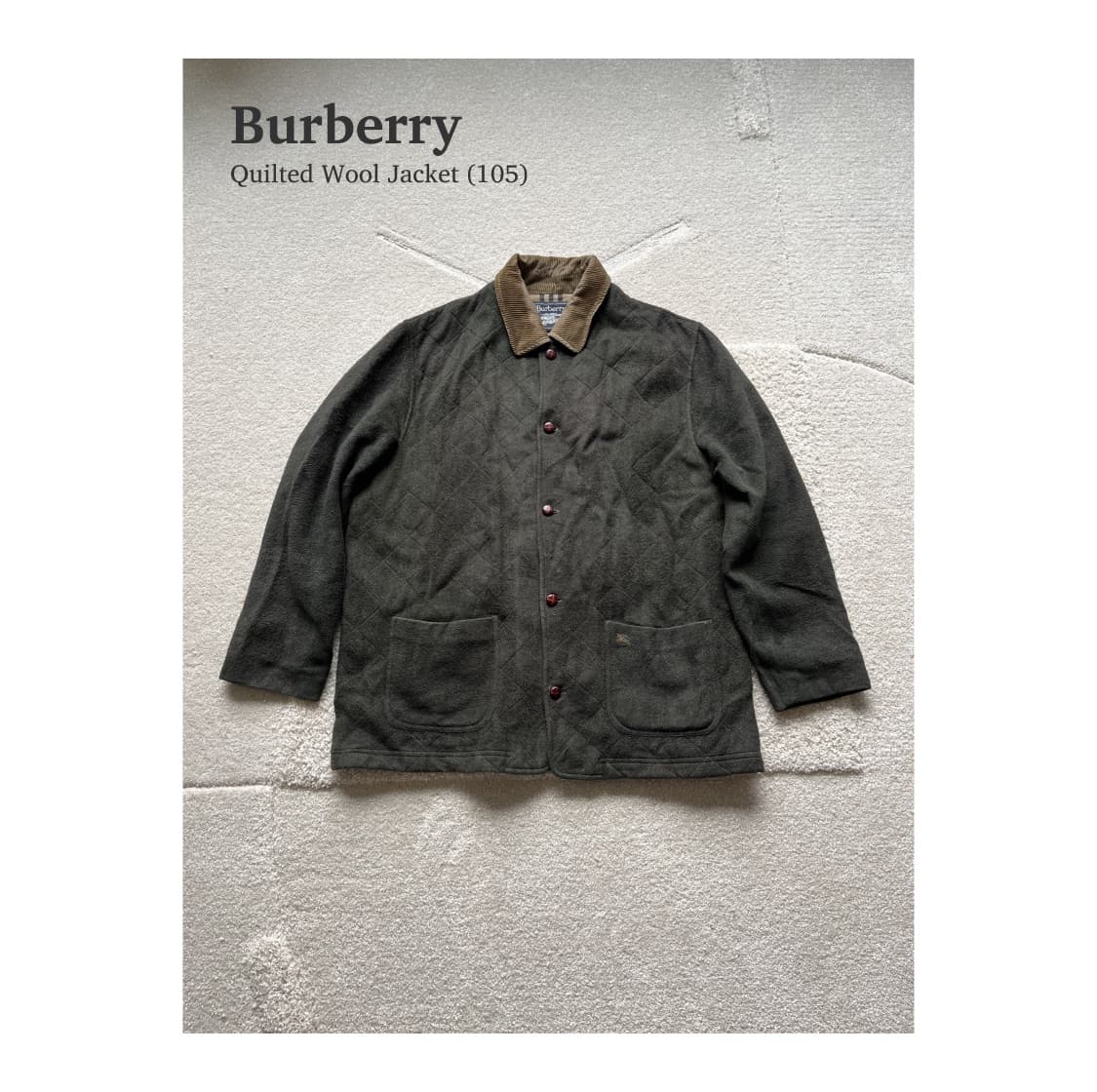 90s 버버리 퀼팅 울 자켓 (105) 상품이미지1