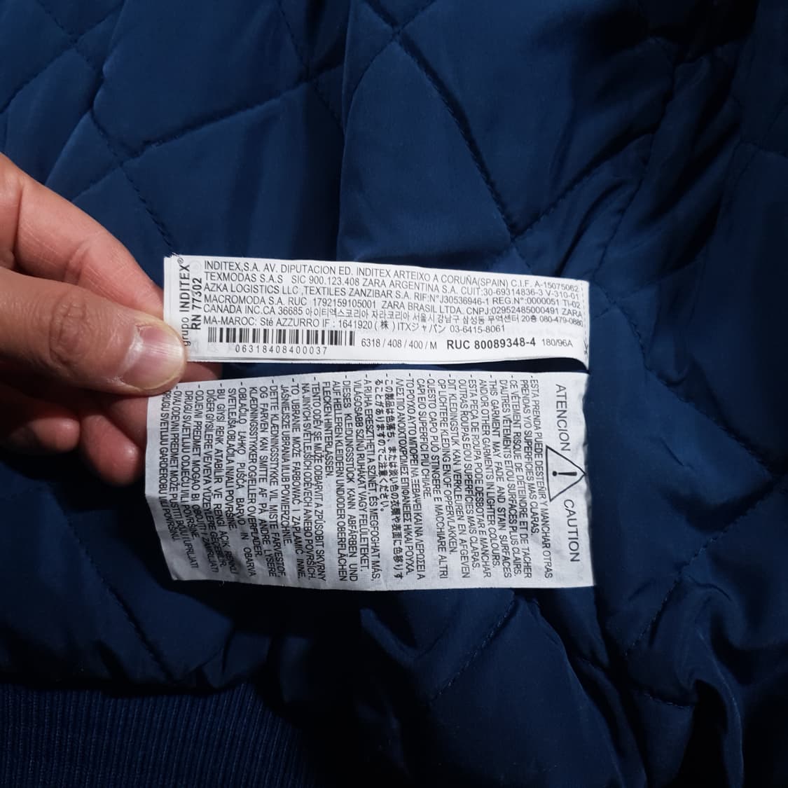 실측 L) 자라 신형 22FW 바시티 스타디움 패치 콤비 봄버 자켓 상품이미지8