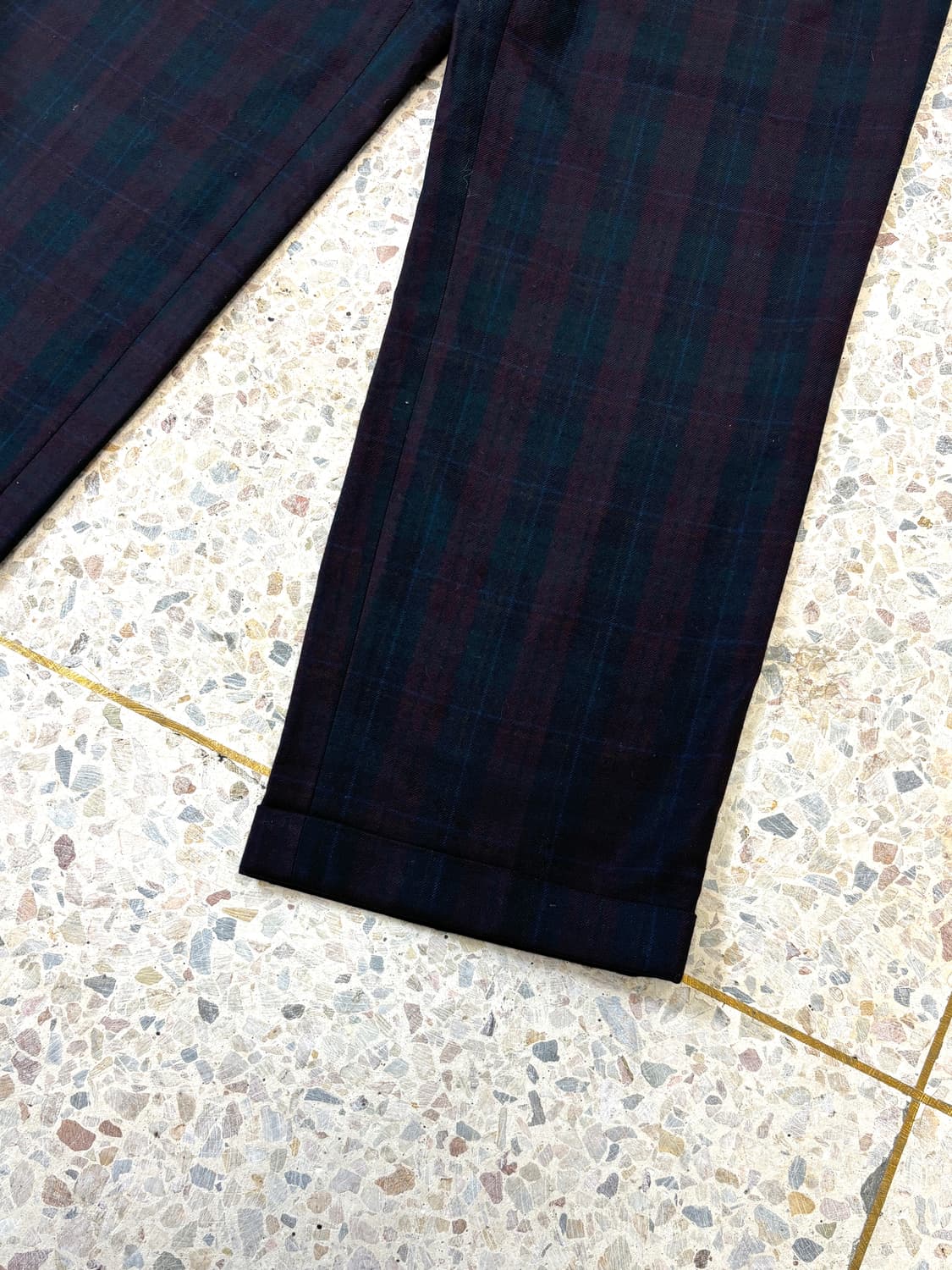 90‘s BURBERRY 체크패턴 투턱 슬랙스 상품이미지5